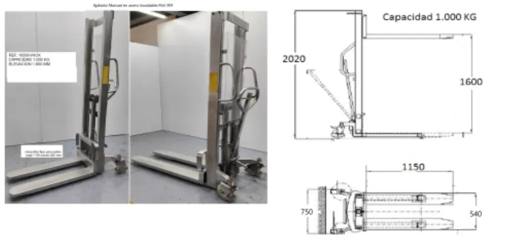 Apilador manual 1.000 Kg a 1.600 mm. INOXIDABLE_N16000-I_1.webp