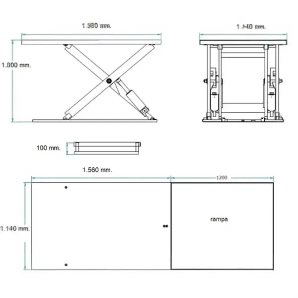 Mesa elevadora eléctrica Extraplana 2.000 kg con rampa2_N10163.webp