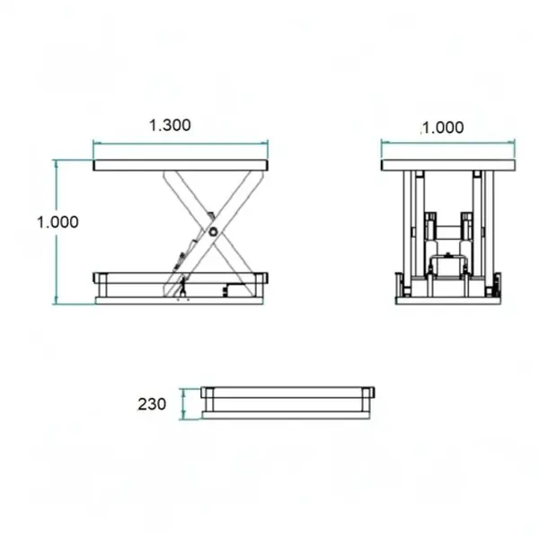Mesa elevadora eléctrica 2.000 kg. Plataforma de 1300 x 1000_N10173.webp