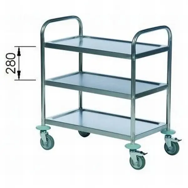 Carro 3 bandejas inox. 710 x 400 mm