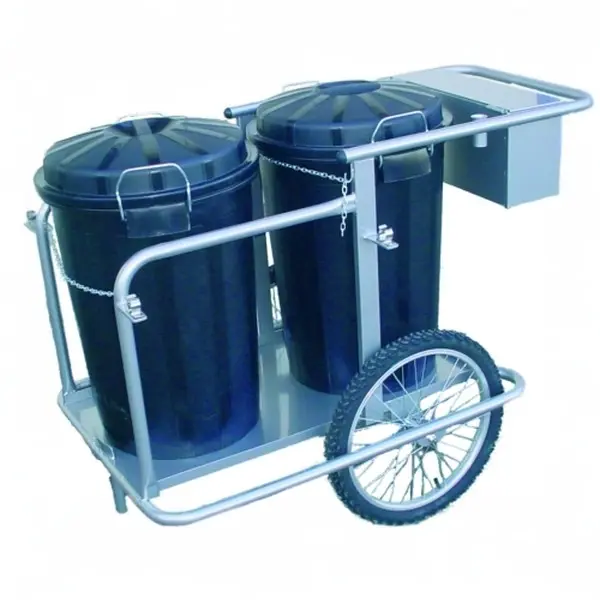 Carro barrendero inoxidable 2 cubos