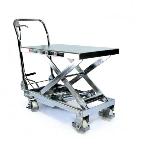 Mesa elevadora manual inox. 200 kg