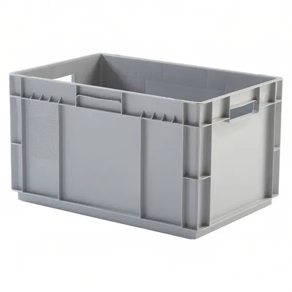 Caja de plástico apilable fondo reforzado Norma Europa 600x400x337h, Pack de 10 unidades