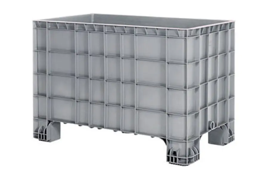 Contenedor de plástico cerrado 1000 x 600 x 650 mm. 6 unidades