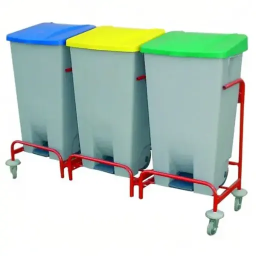 [N3017-3] Carro reciclaje 3 cubos
