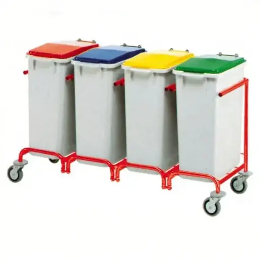 [N3017-4] Carro reciclaje 4 cubos