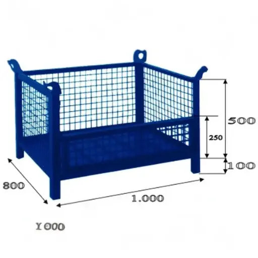 [N5035-A] Cestón malla 1.000 x 800 mm lateral abatible