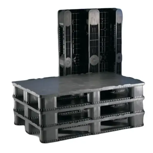 [N5061] Palet de Plástico Universal 1200×800 liso 3 patines