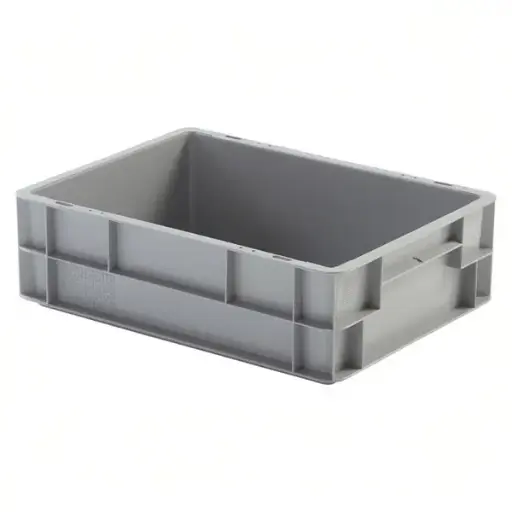 [PLEU-4312LGR] Caja de plástico apilable Norma Europa 400x300x120h, Pack de 10 unidades