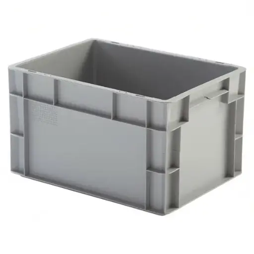 [PLEU-4323LGR] Caja de plástico apilable Norma Europa 400x300x235h