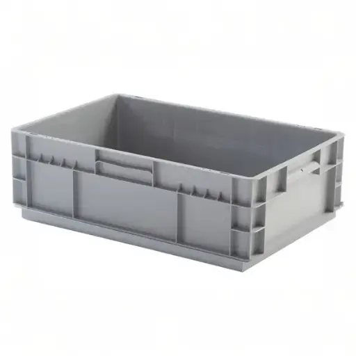 [PLEU-6417LFRGR] Caja de plástico apilable fondo reforzado Norma Europa 600x400x192h, Pack de 10 unidades
