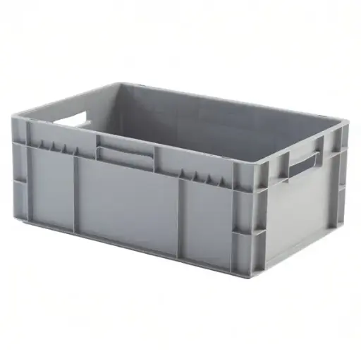 [PLEU-6423LGR] Caja de plástico apilable Norma Europa 600x400x235h