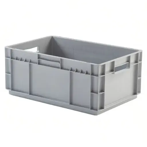 [PLEU-6423LFRGR] Caja de plástico apilable fondo reforzado Norma Europa 600x400x252h, Pack de 10 unidades