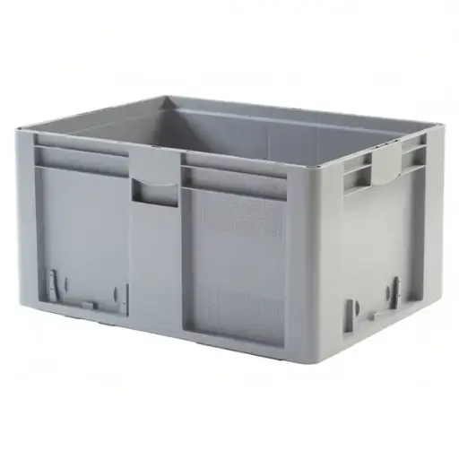 [PLEU-8642LGR] Caja de plástico apilable Norma Europa 800x600x425h