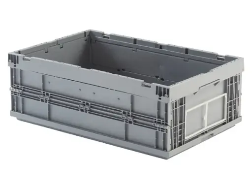 [PEUP-6422GR] Caja de plástico plegable y apilable Norma Europa 594x396x214h. Pack de 10 unidades