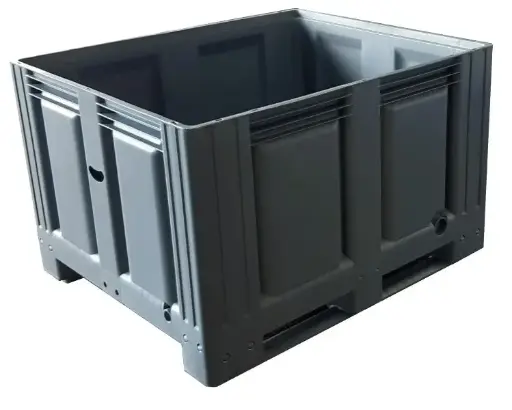 [D746WE0N1] Contenedor de plástico cerrado con patines 1200 x 1000 x 760 mm. 3 unidades