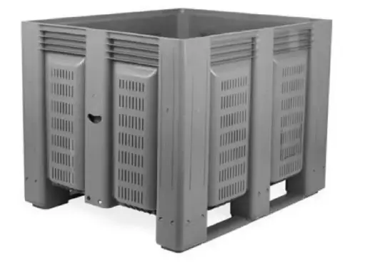[D743T0N1] Contenedor de plástico enrejillado con patines 1200 x 1000 x 760 mm. 4 unidades