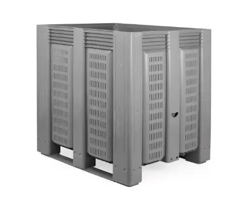 [D741T0N1] Contenedor de plástico enrejillado con patines 1200 x 1000 x 1200 mm. 1 unidad